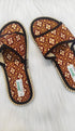 Summer Linen Embroidery Slippers